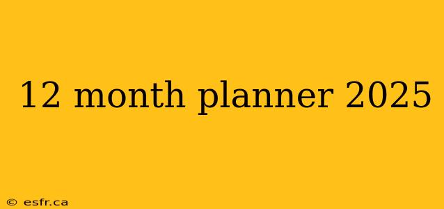 12 month planner 2025