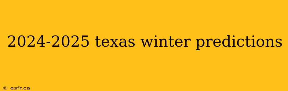 2024-2025 texas winter predictions