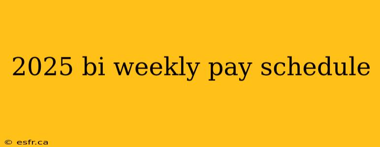 2025 bi weekly pay schedule