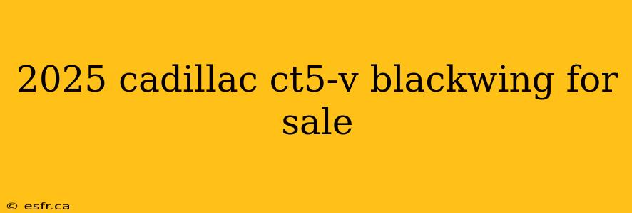 2025 cadillac ct5-v blackwing for sale