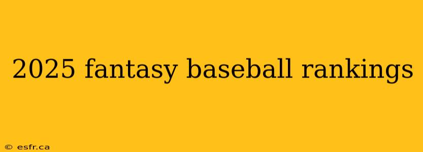 2025 fantasy baseball rankings