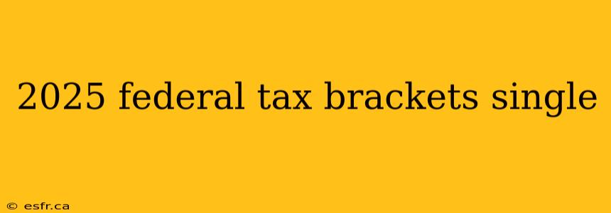 2025 federal tax brackets single