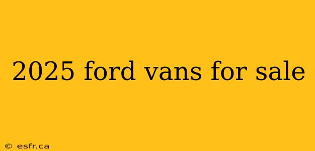 2025 ford vans for sale