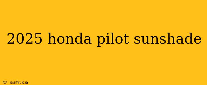 2025 honda pilot sunshade