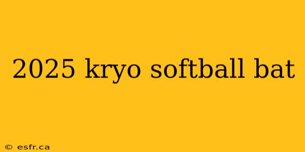 2025 kryo softball bat