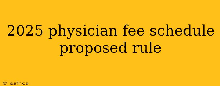 2025 physician fee schedule proposed rule