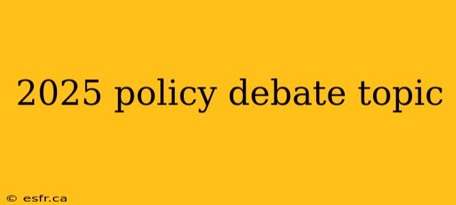 2025 policy debate topic