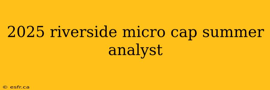 2025 riverside micro cap summer analyst