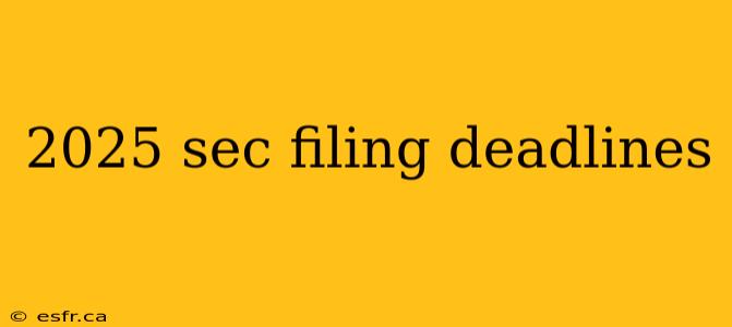 2025 sec filing deadlines