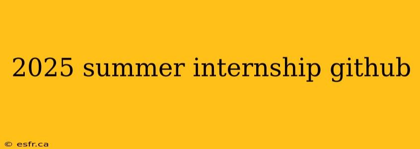 2025 summer internship github