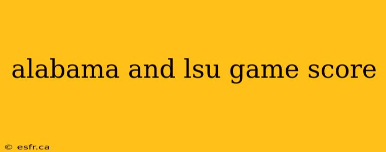 alabama and lsu game score