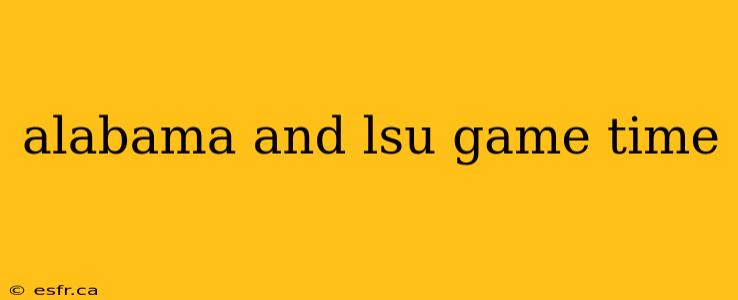 alabama and lsu game time