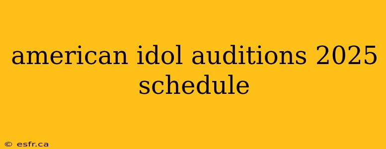 american idol auditions 2025 schedule