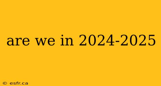 are we in 2024-2025