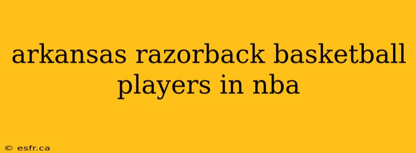 arkansas razorback basketball players in nba