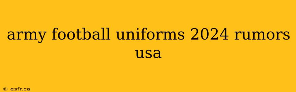 army football uniforms 2024 rumors usa