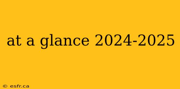 at a glance 2024-2025