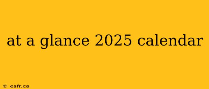 at a glance 2025 calendar