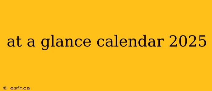 at a glance calendar 2025