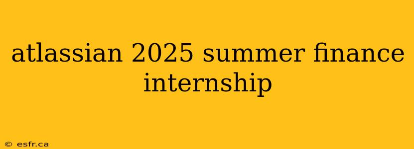 atlassian 2025 summer finance internship