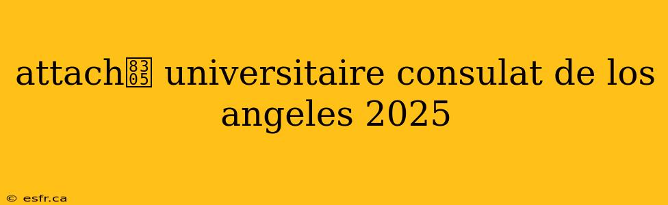 attach茅 universitaire consulat de los angeles 2025