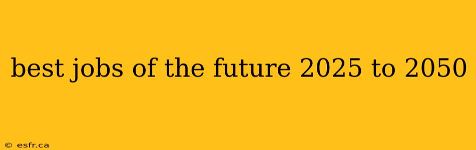 best jobs of the future 2025 to 2050