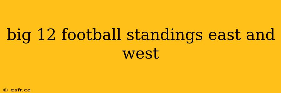 big 12 football standings east and west