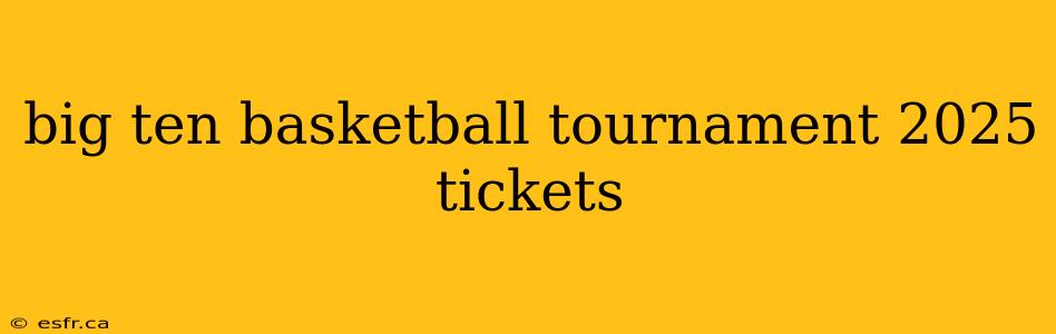 big ten basketball tournament 2025 tickets