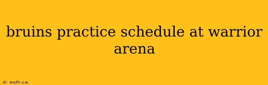 bruins practice schedule at warrior arena