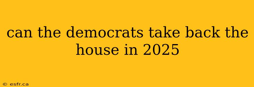 can the democrats take back the house in 2025