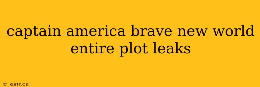 captain america brave new world entire plot leaks