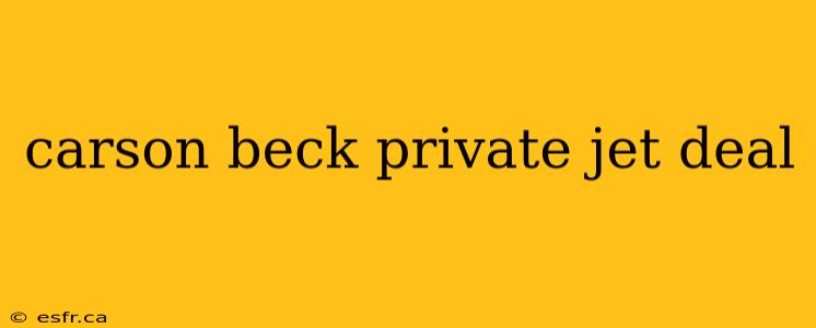 carson beck private jet deal