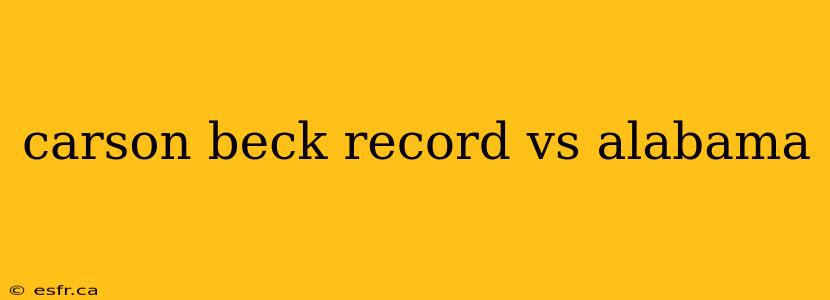 carson beck record vs alabama