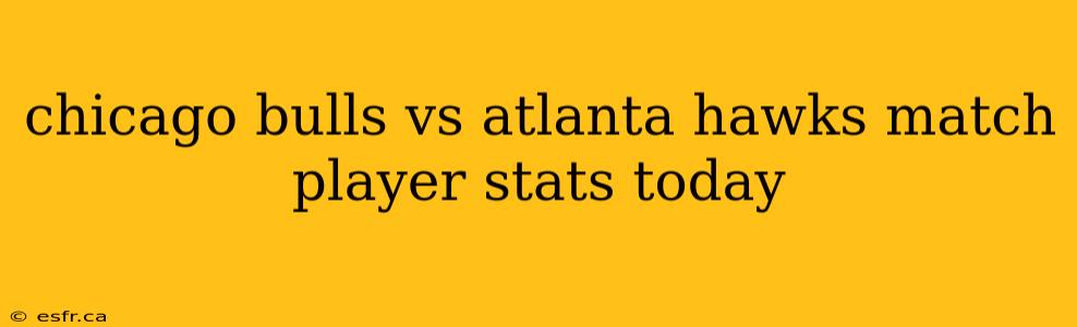 chicago bulls vs atlanta hawks match player stats today