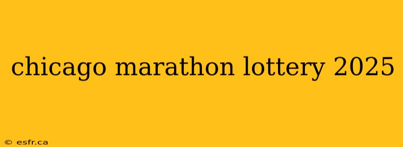 chicago marathon lottery 2025