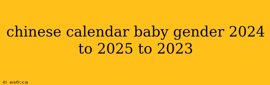 chinese calendar baby gender 2024 to 2025 to 2023