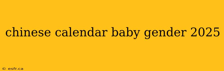 chinese calendar baby gender 2025