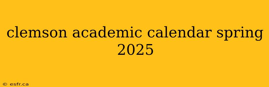 clemson academic calendar spring 2025