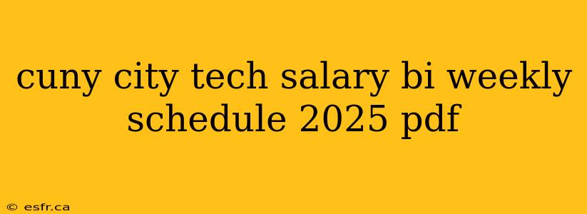 cuny city tech salary bi weekly schedule 2025 pdf