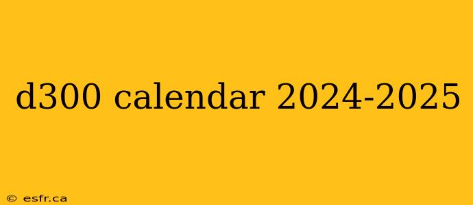 d300 calendar 2024-2025