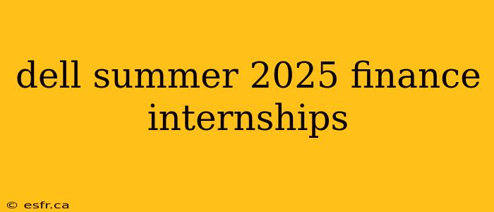 dell summer 2025 finance internships