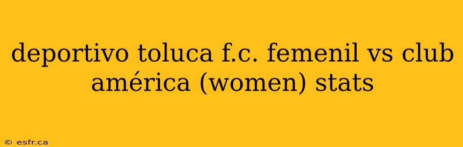 deportivo toluca f.c. femenil vs club américa (women) stats