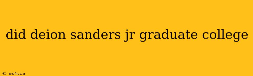 did deion sanders jr graduate college