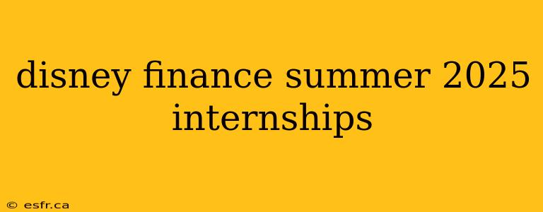 disney finance summer 2025 internships