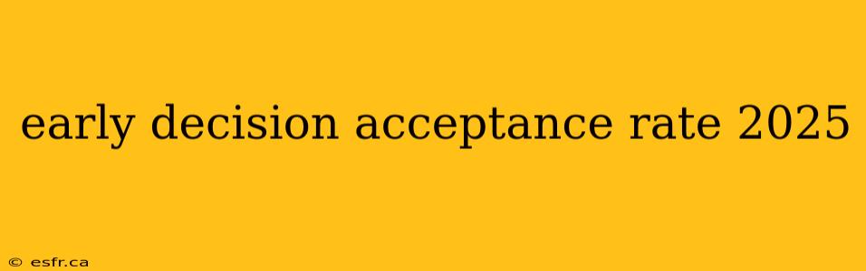 early decision acceptance rate 2025