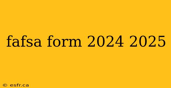 fafsa form 2024 2025