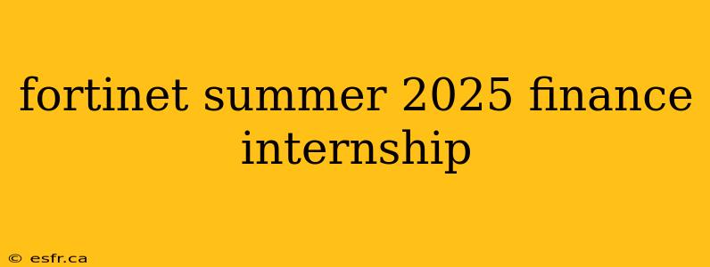 fortinet summer 2025 finance internship