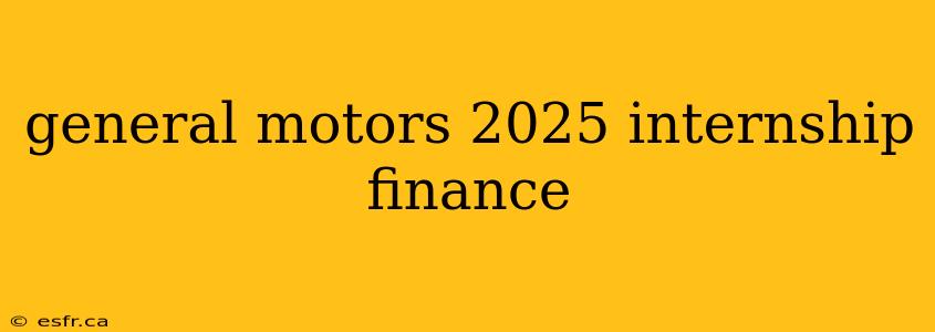 general motors 2025 internship finance