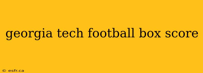 georgia tech football box score