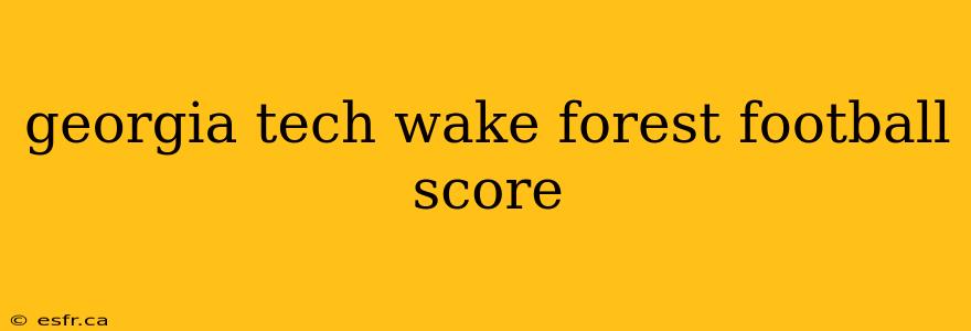 georgia tech wake forest football score